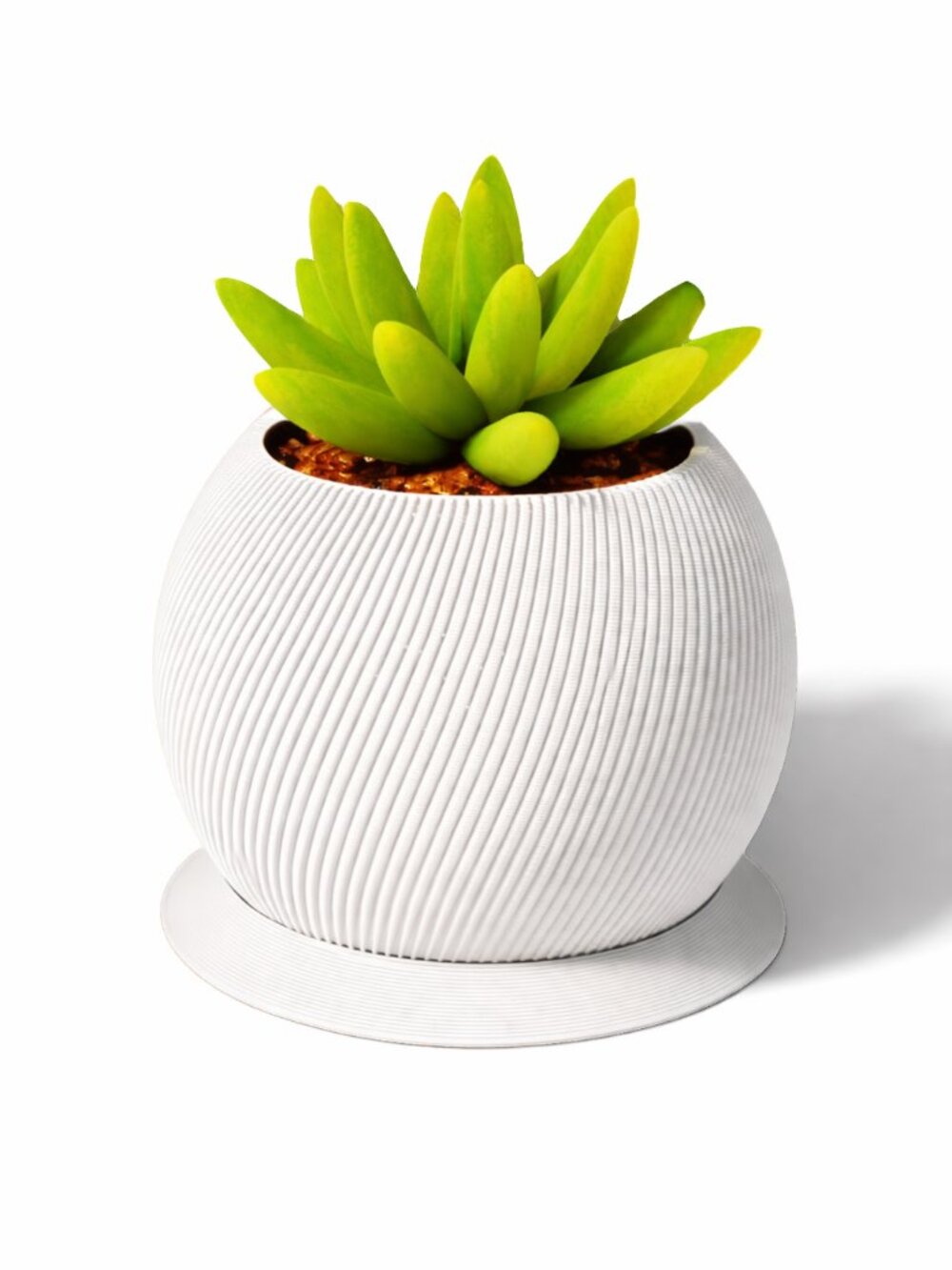 3D Printed Planter Pot with Drainage Tray Succulent Planter Modern Indoor Plant